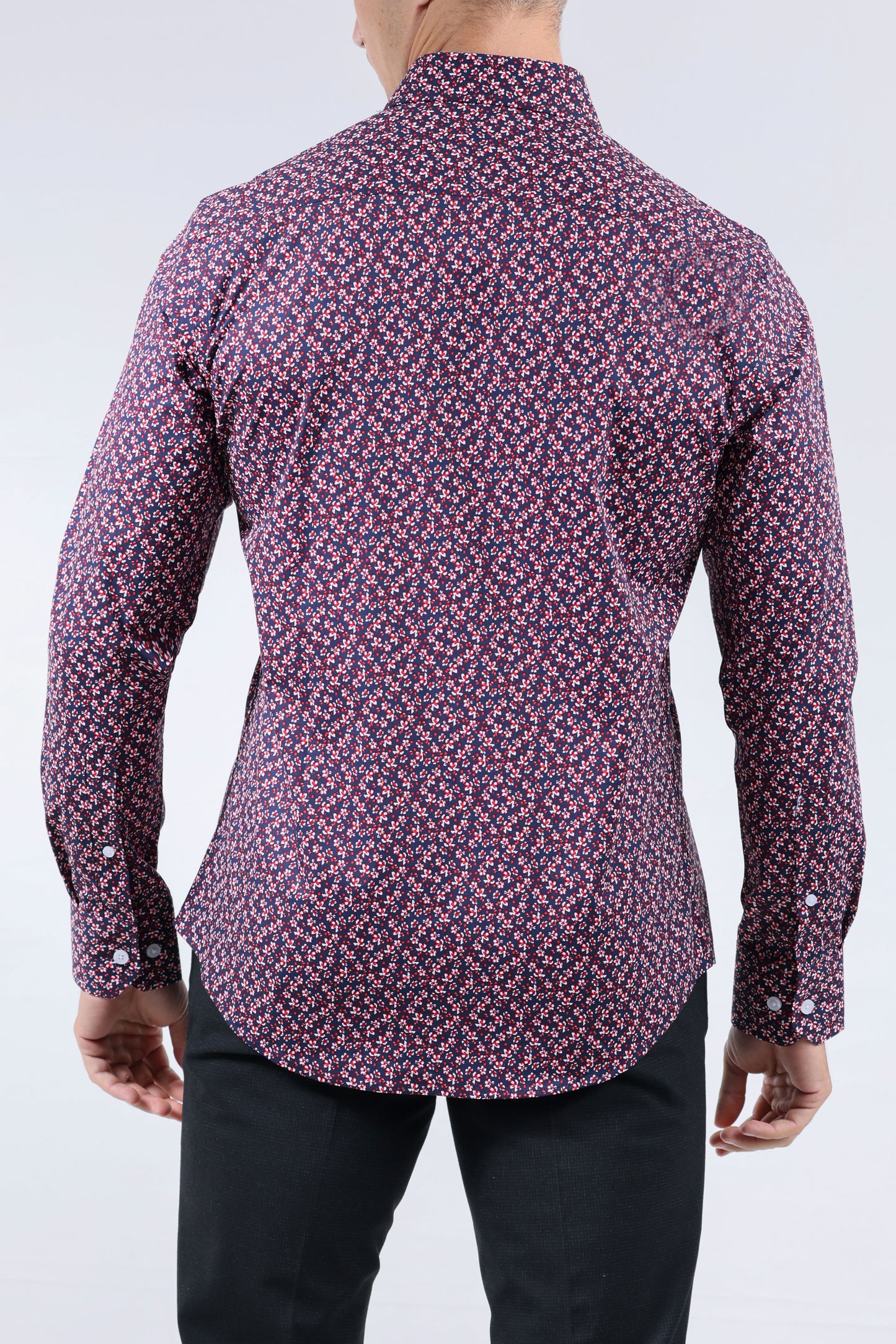 CROCODILE MEN EVENING SLIM FIT FS SHIRT-SCARLET