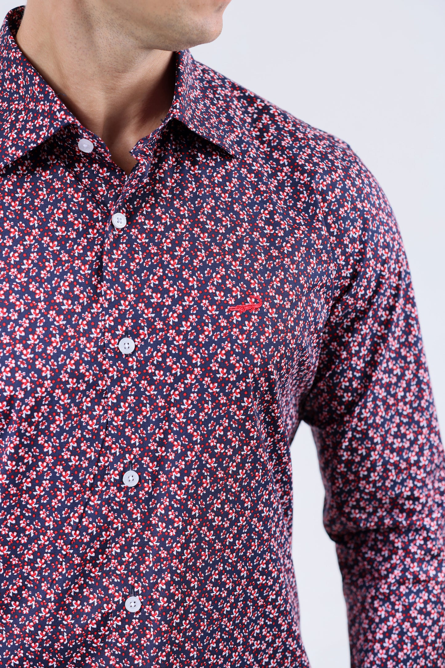 CROCODILE MEN EVENING SLIM FIT FS SHIRT-SCARLET