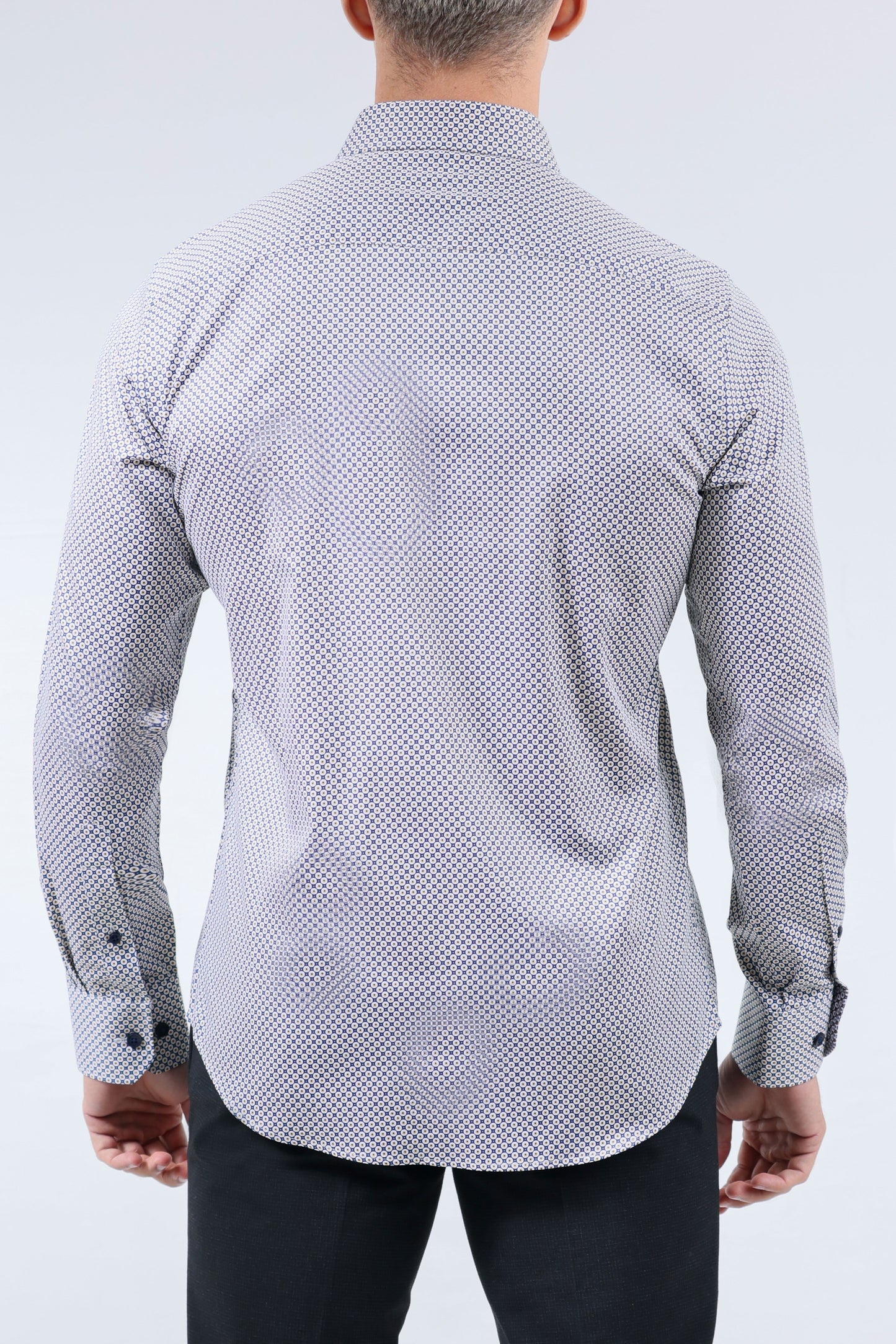 CROCODILE MEN EVENING SLIM FIT FS SHIRT-BLUE DEPTHS