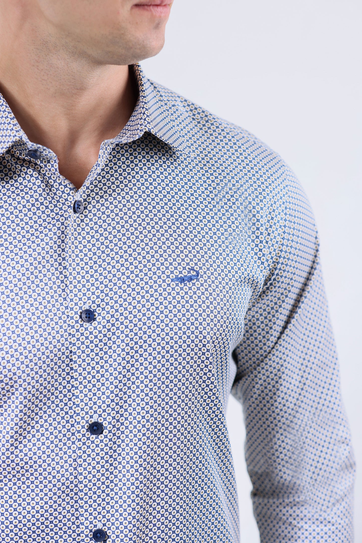 CROCODILE MEN EVENING SLIM FIT FS SHIRT-BLUE DEPTHS