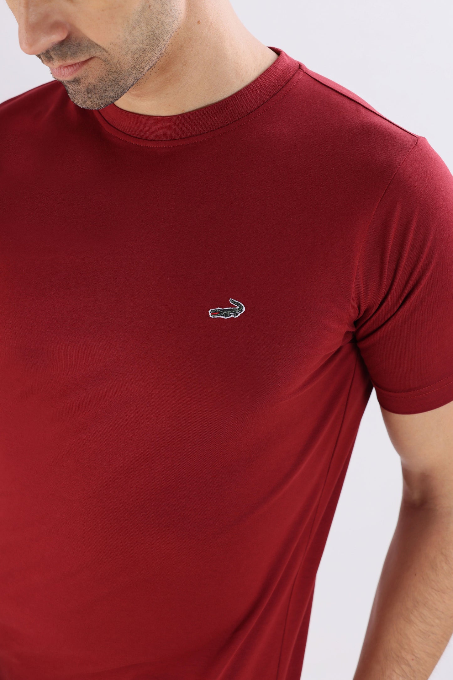 Crocodile Crew Neck  Action Fit Hs T Shirt Scarlet