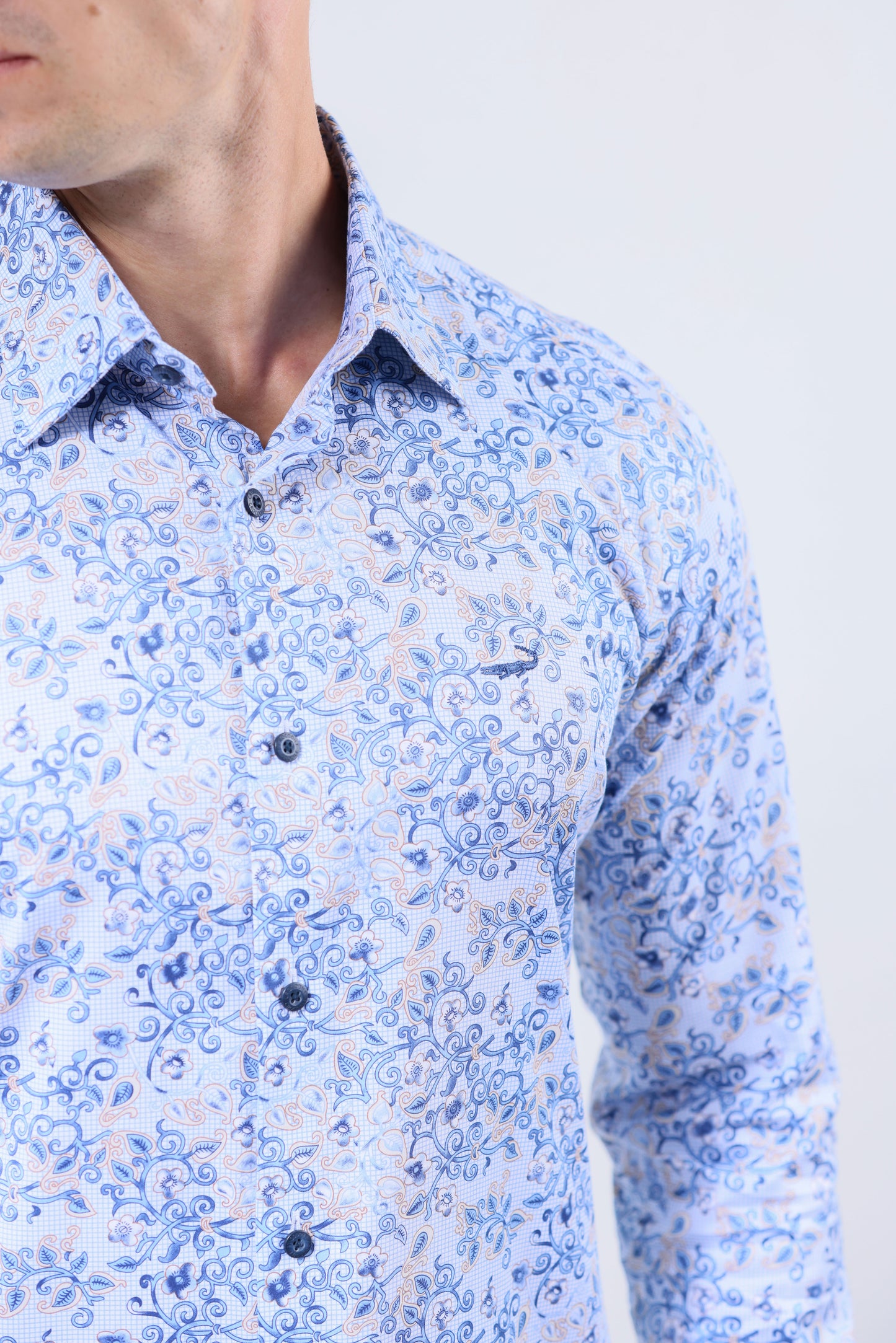 CROCODILE MEN EVENING SLIM FIT FS SHIRT-POWDER