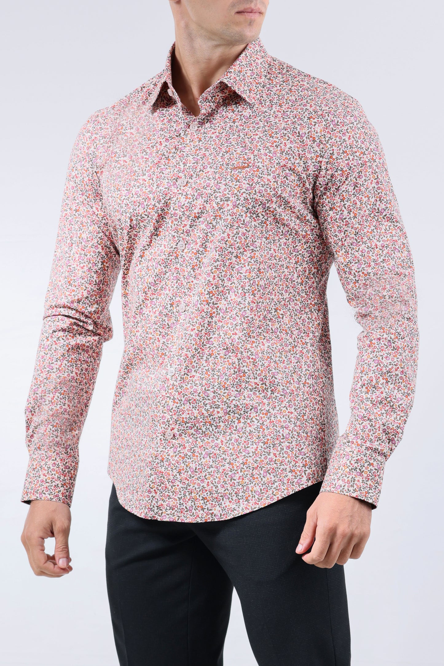 CROCODILE MEN EVENING SLIM FIT FS SHIRT-FUCHSIA ROSE