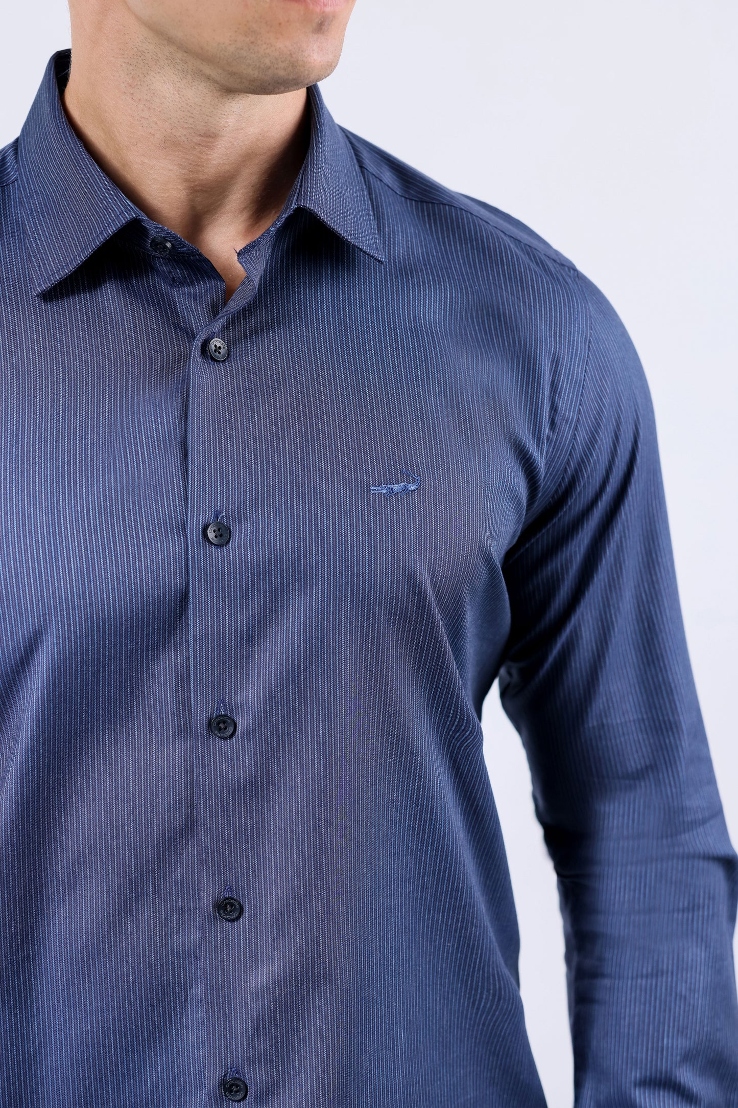 Crocodile Men Evening Slim Fit Shirt - Twlight