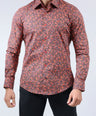 CROCODILE MEN EVENING SLIM FIT FS SHIRT-BURN RED