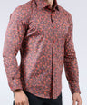 CROCODILE MEN EVENING SLIM FIT FS SHIRT-BURN RED