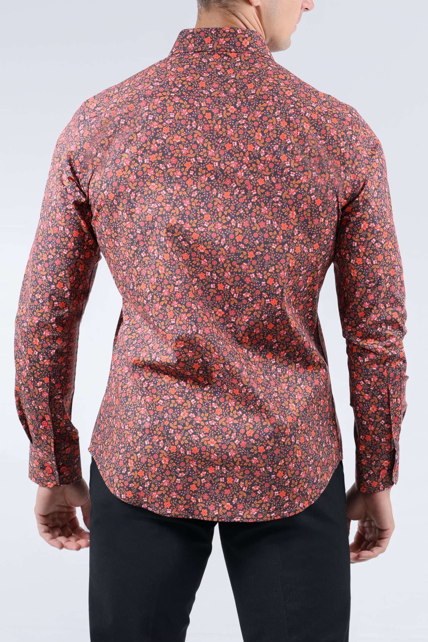 CROCODILE MEN EVENING SLIM FIT FS SHIRT-BURN RED