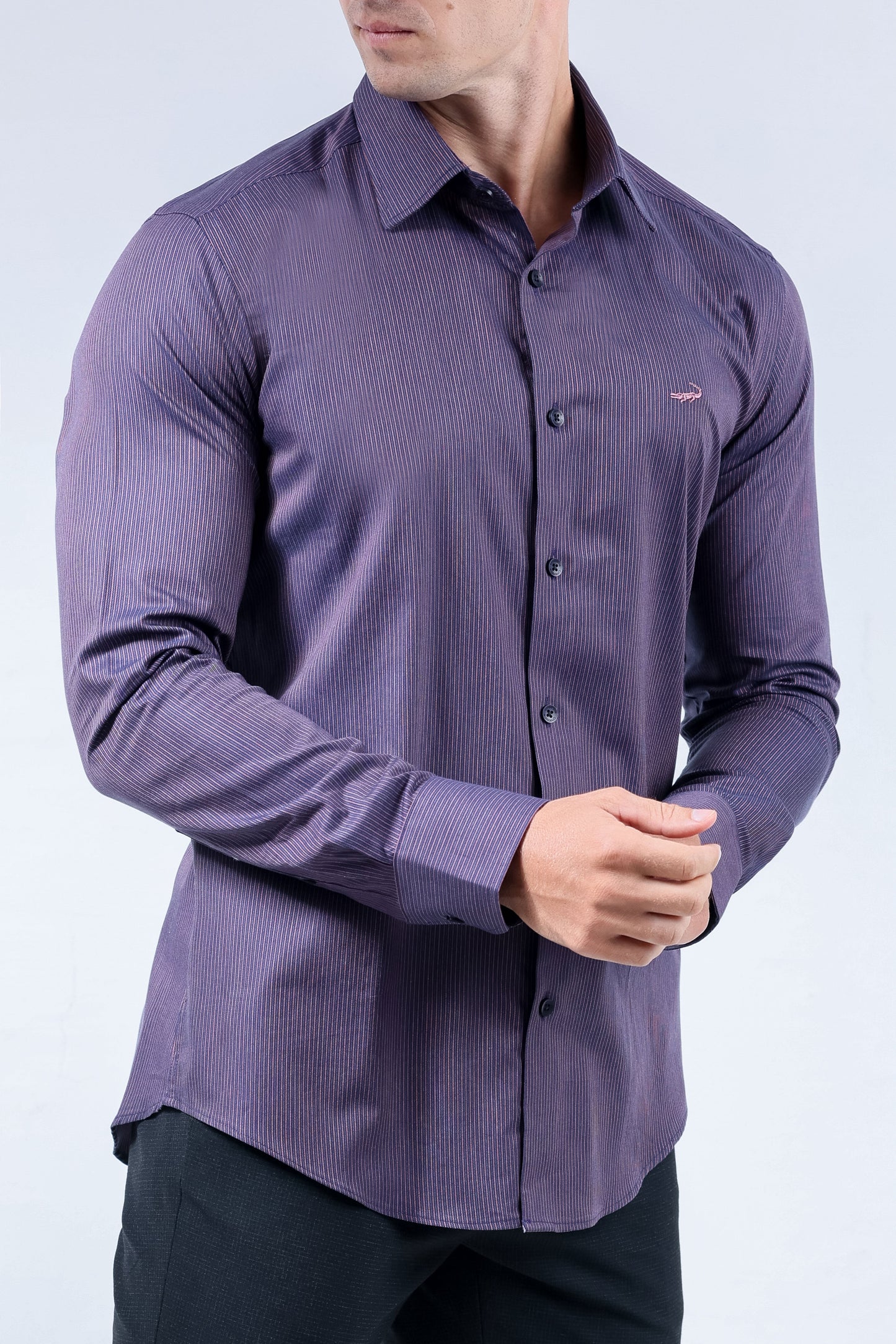 Crocodile Men Evening Slim Fit Shirt - Garnet