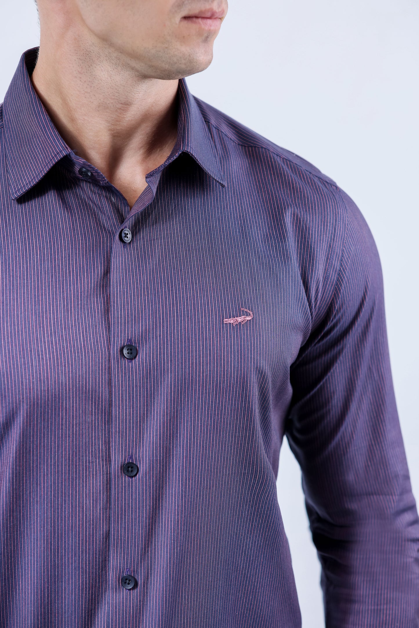 Crocodile Men Evening Slim Fit Shirt - Garnet