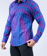 Crocodile Men Evening Slim Fit Shirt - Dazzling Blue