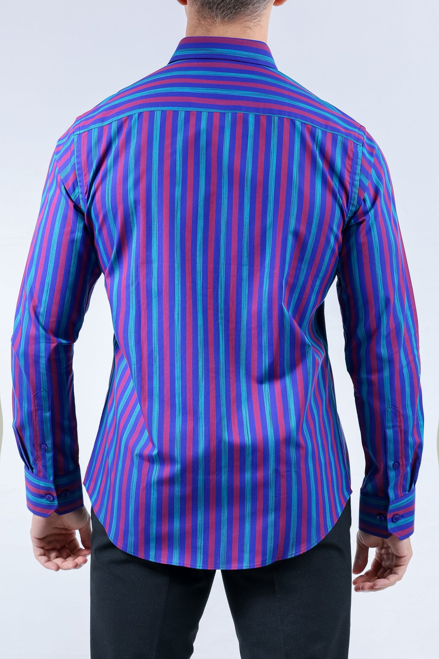 Crocodile Men Evening Slim Fit Shirt - Dazzling Blue