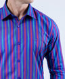 Crocodile Men Evening Slim Fit Shirt - Dazzling Blue