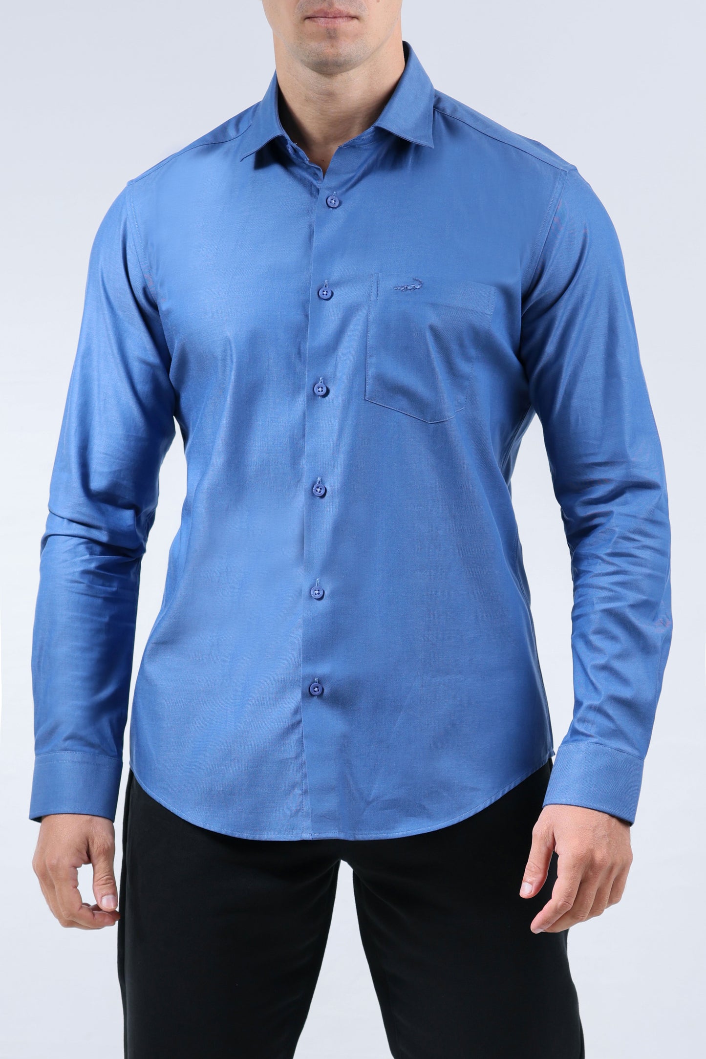 CROCODILE MEN SEMI FORMAL SLIM FIT FS SHIRT-TRUE NAVY