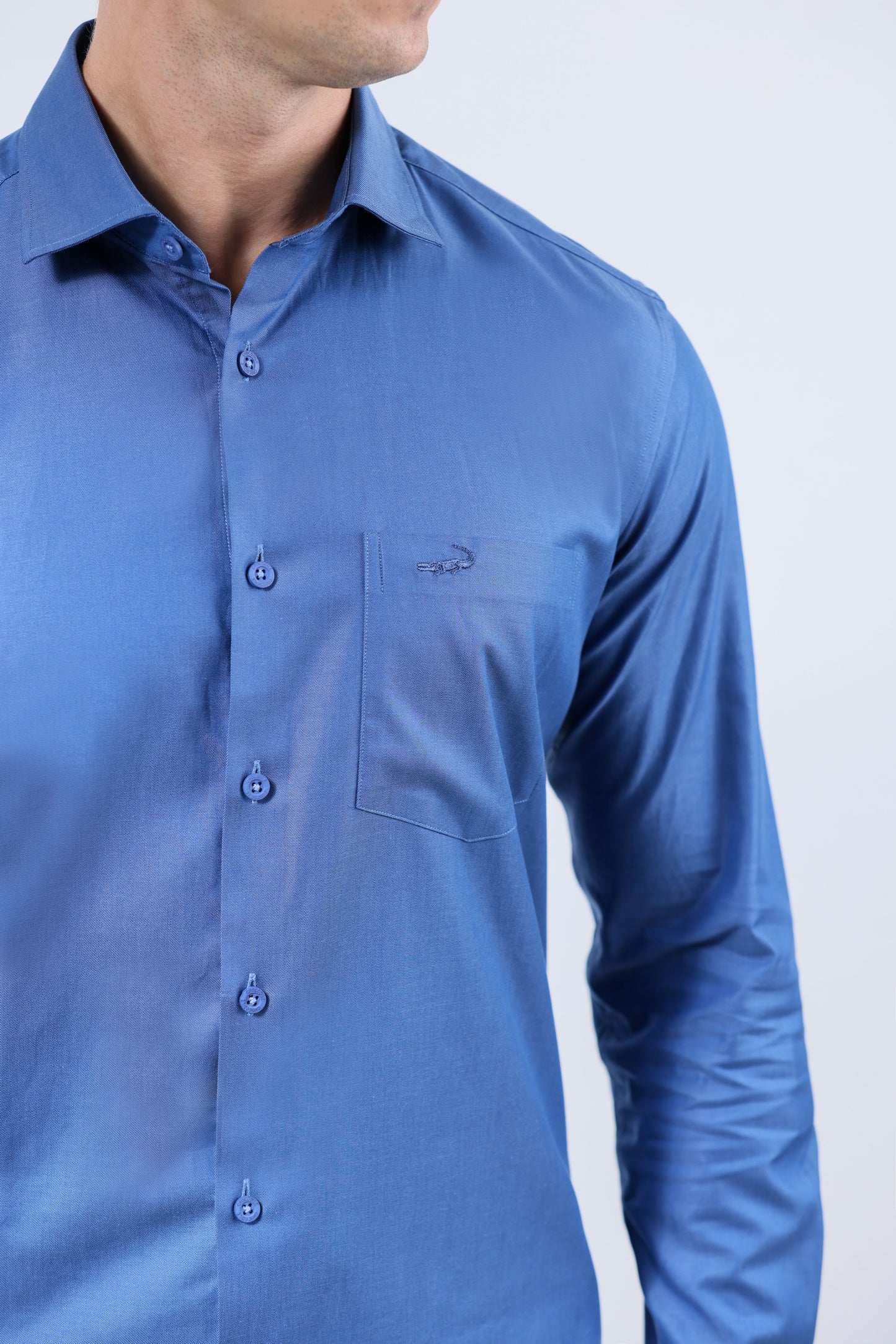 CROCODILE MEN SEMI FORMAL SLIM FIT FS SHIRT-TRUE NAVY