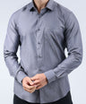 CROCODILE MEN SEMI FORMAL SLIM FIT FS SHIRT-STEEL GREY