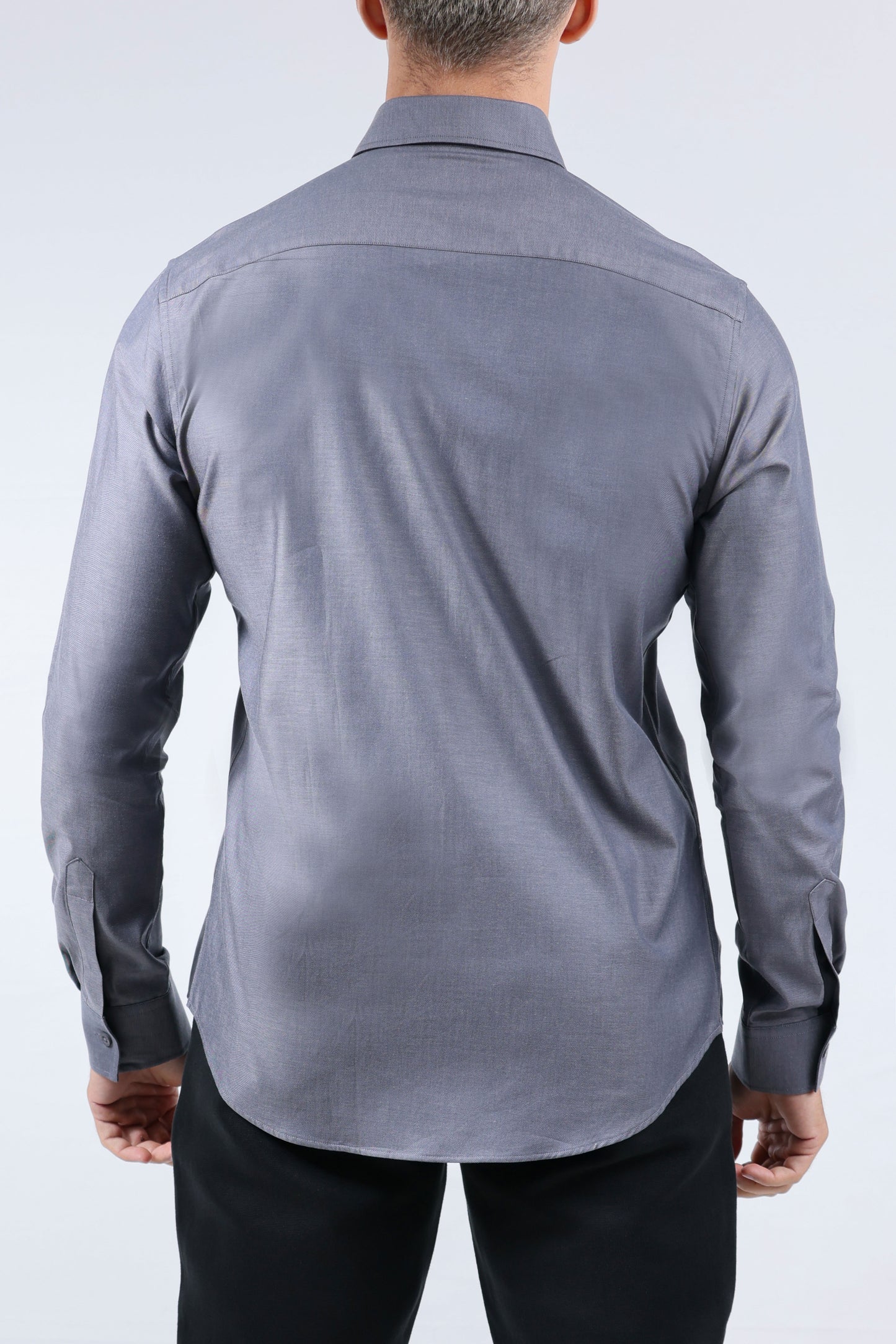 CROCODILE MEN SEMI FORMAL SLIM FIT FS SHIRT-STEEL GREY