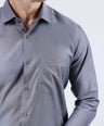 CROCODILE MEN SEMI FORMAL SLIM FIT FS SHIRT-STEEL GREY