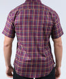 CROCODILE MEN SEMI CASUAL SLIM FIT HS SHIRT-PLUM WINE