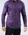 CROCODILE MEN SEMI CASUAL SLIM FIT FS SHIRT-BROWN SEQUOIA