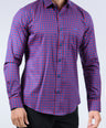CROCODILE MEN SEMI CASUAL SLIM FIT FS SHIRT-BRIGHT COBALT