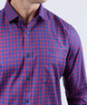 CROCODILE MEN SEMI CASUAL SLIM FIT FS SHIRT-BRIGHT COBALT