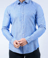 Crocodile Men Semi-Casual Plain Slim Fit Shirt - Baby Blue
