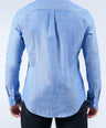 Crocodile Men Semi-Casual Plain Slim Fit Shirt - Baby Blue
