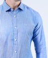 Crocodile Men Semi-Casual Plain Slim Fit Shirt - Baby Blue