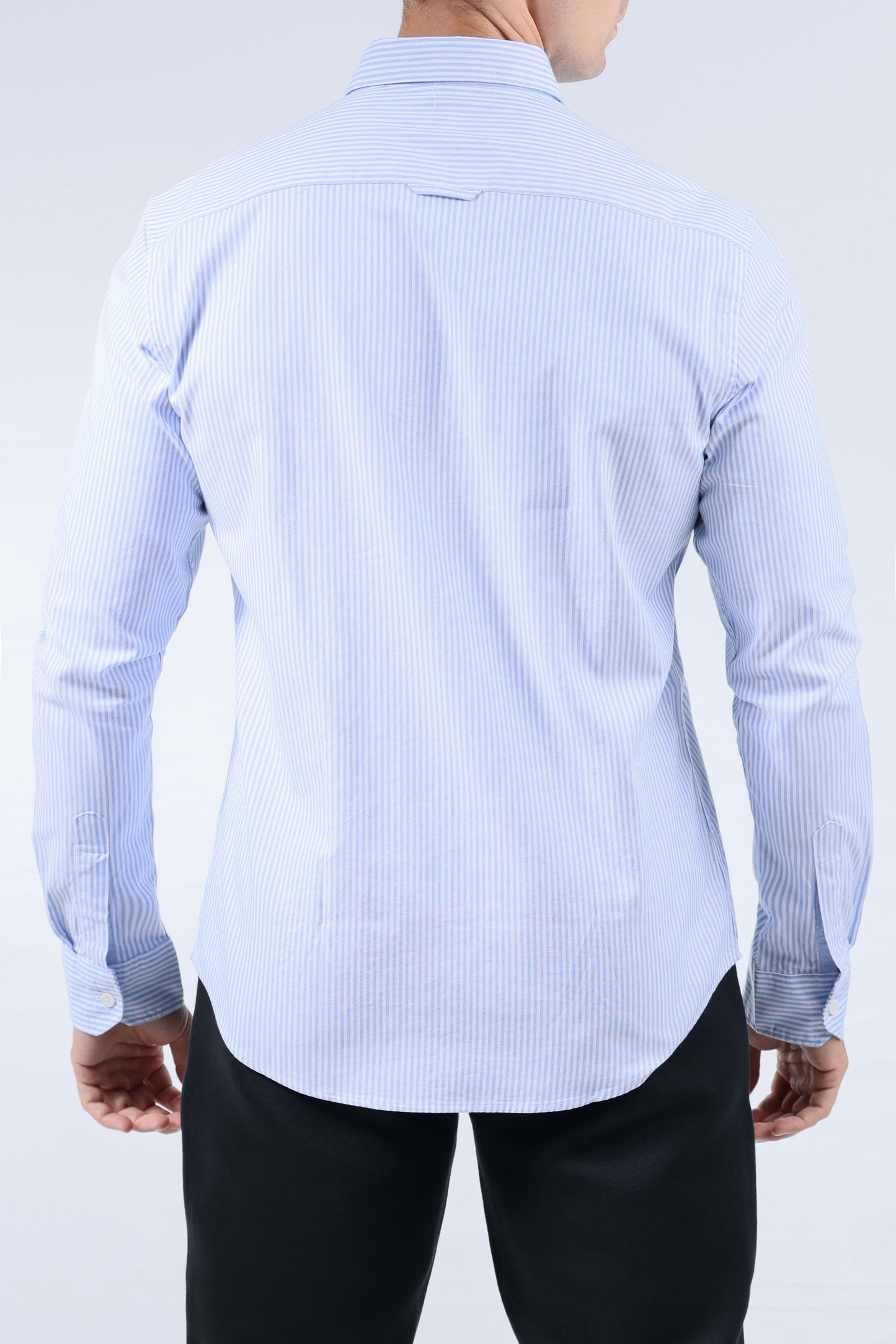 CROCODILE MEN SEMI CASUAL SLIM FIT SHIRT-BABY BLUE