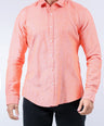 Crocodile Men Semi-Casual Plain Slim Fit Shirt - Apricot Orange