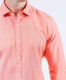Crocodile Men Semi-Casual Plain Slim Fit Shirt - Apricot Orange