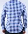 Crocodile Men Semi-Casual Checks Slim Fit Shirt - Dazzling Blue