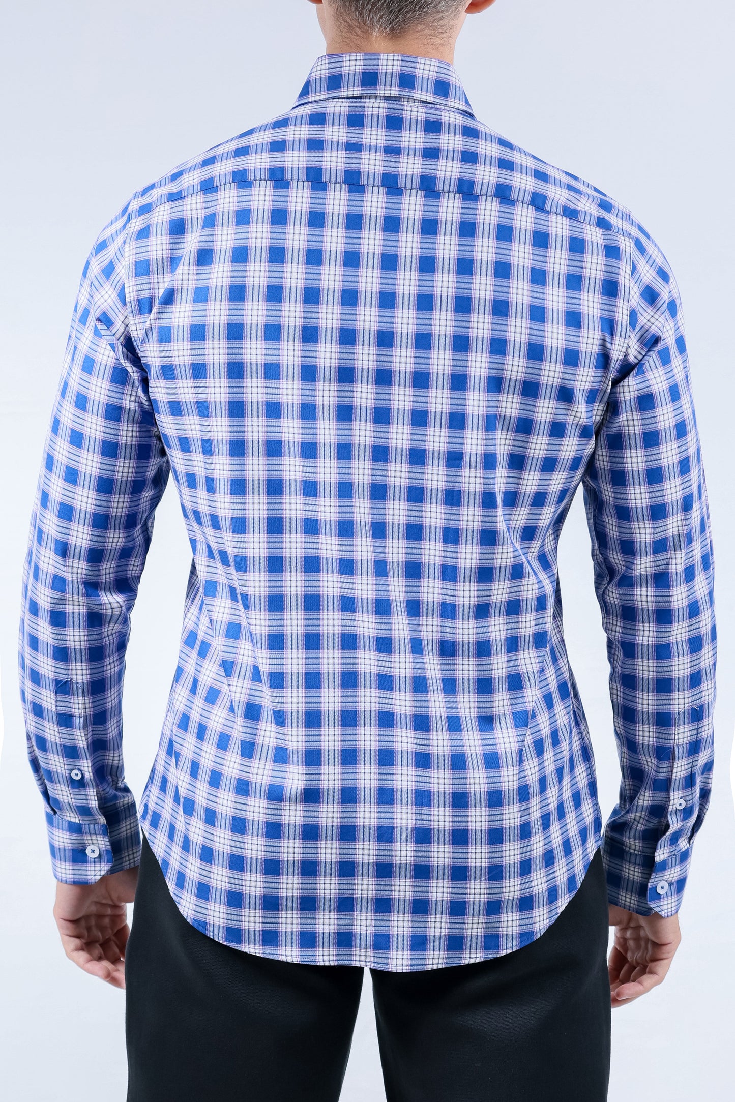 Crocodile Men Semi-Casual Checks Slim Fit Shirt - Dazzling Blue