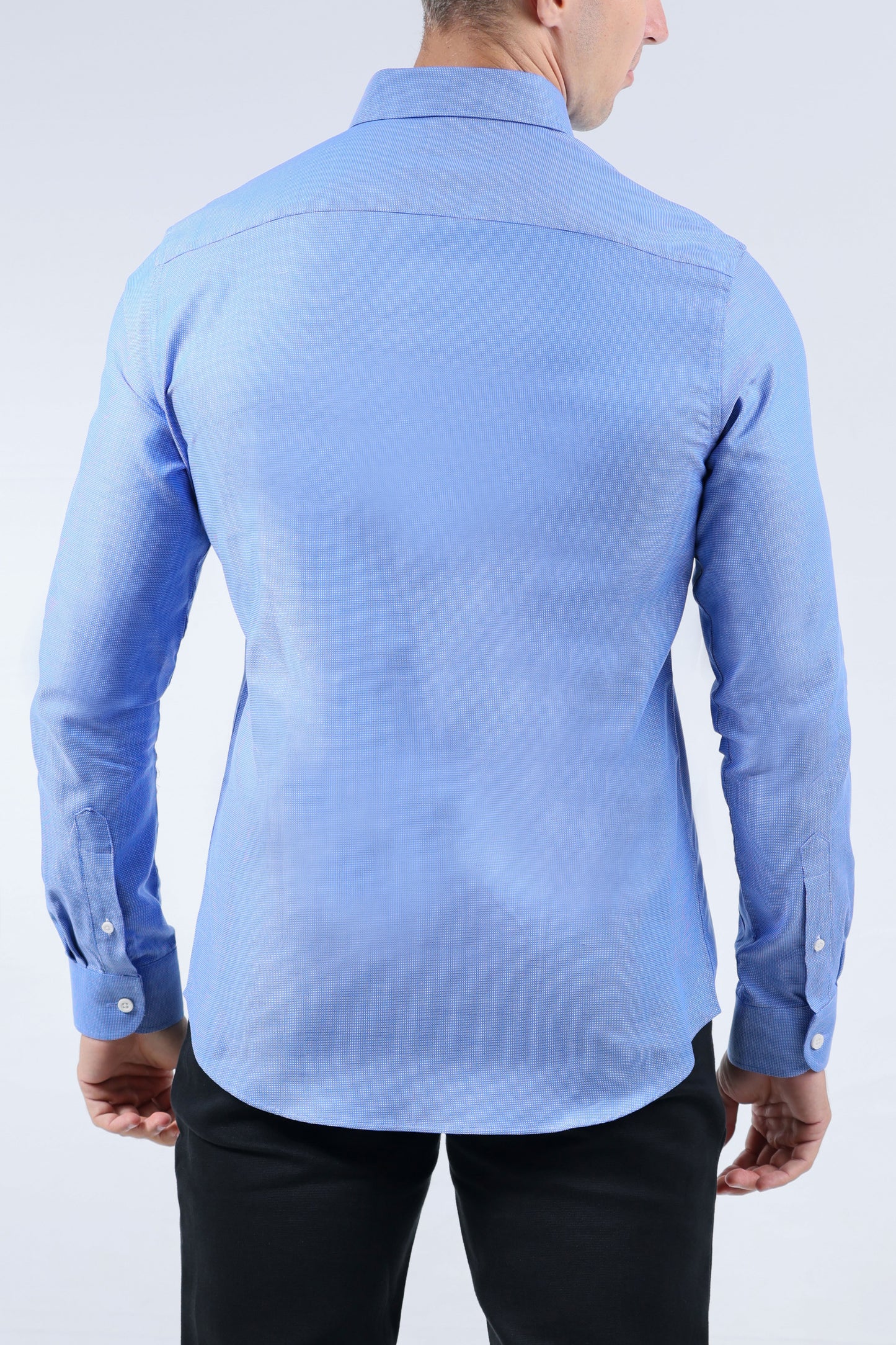 CROCODILE MEN SEMI CASUAL SLIM FIT FS SHIRT- BABY BLUE