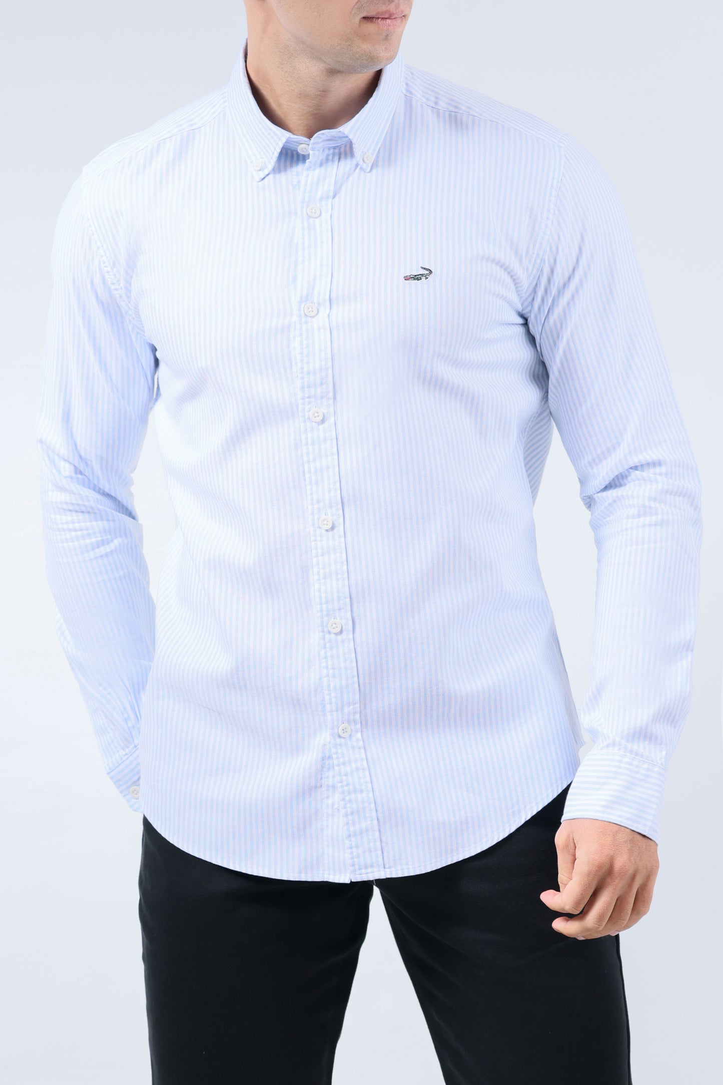 CROCODILE MEN SEMI CASUAL SLIM FIT SHIRT-CASHMERE BLUE