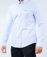 CROCODILE MEN SEMI CASUAL SLIM FIT SHIRT-CASHMERE BLUE