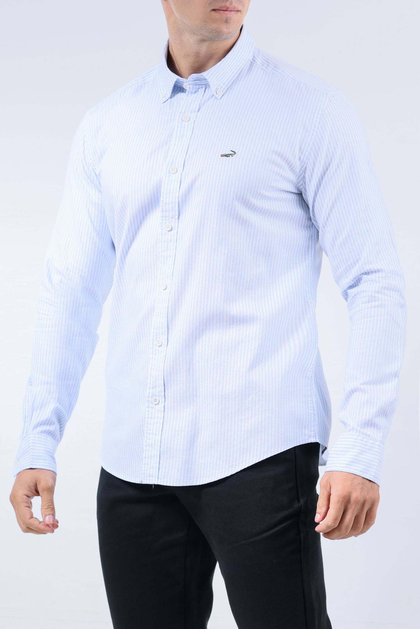 CROCODILE MEN SEMI CASUAL SLIM FIT SHIRT-CASHMERE BLUE