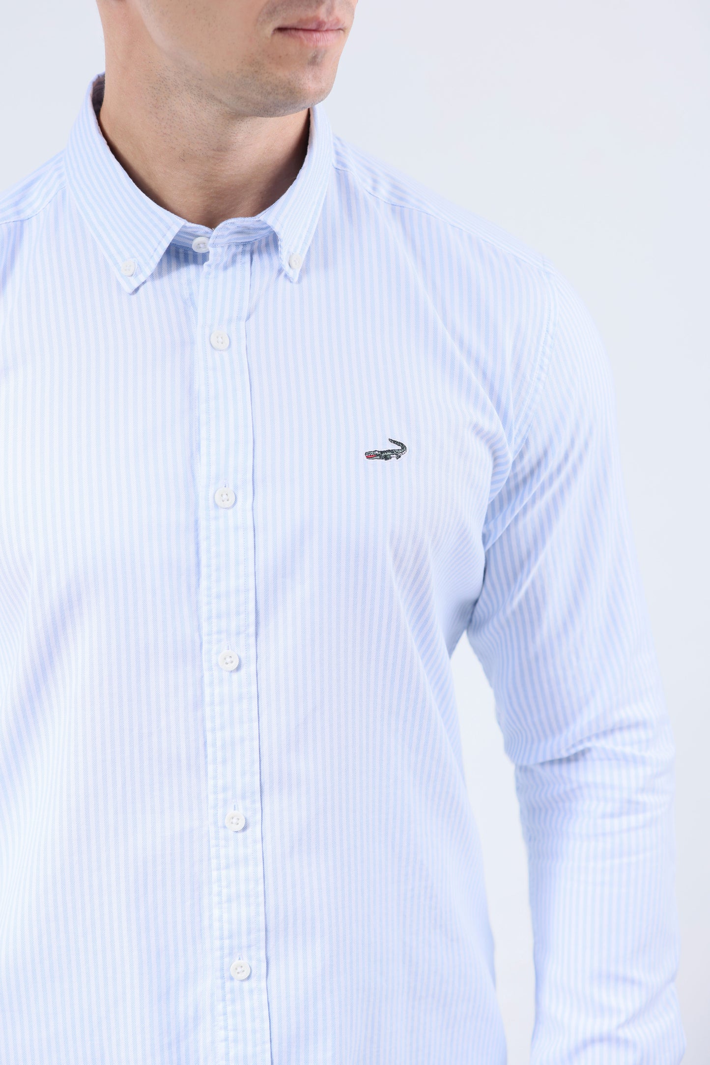 CROCODILE MEN SEMI CASUAL SLIM FIT SHIRT-CASHMERE BLUE