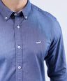 CROCODILE MEN SEMI CASUAL SLIM FIT FS SHIRT-NAVY