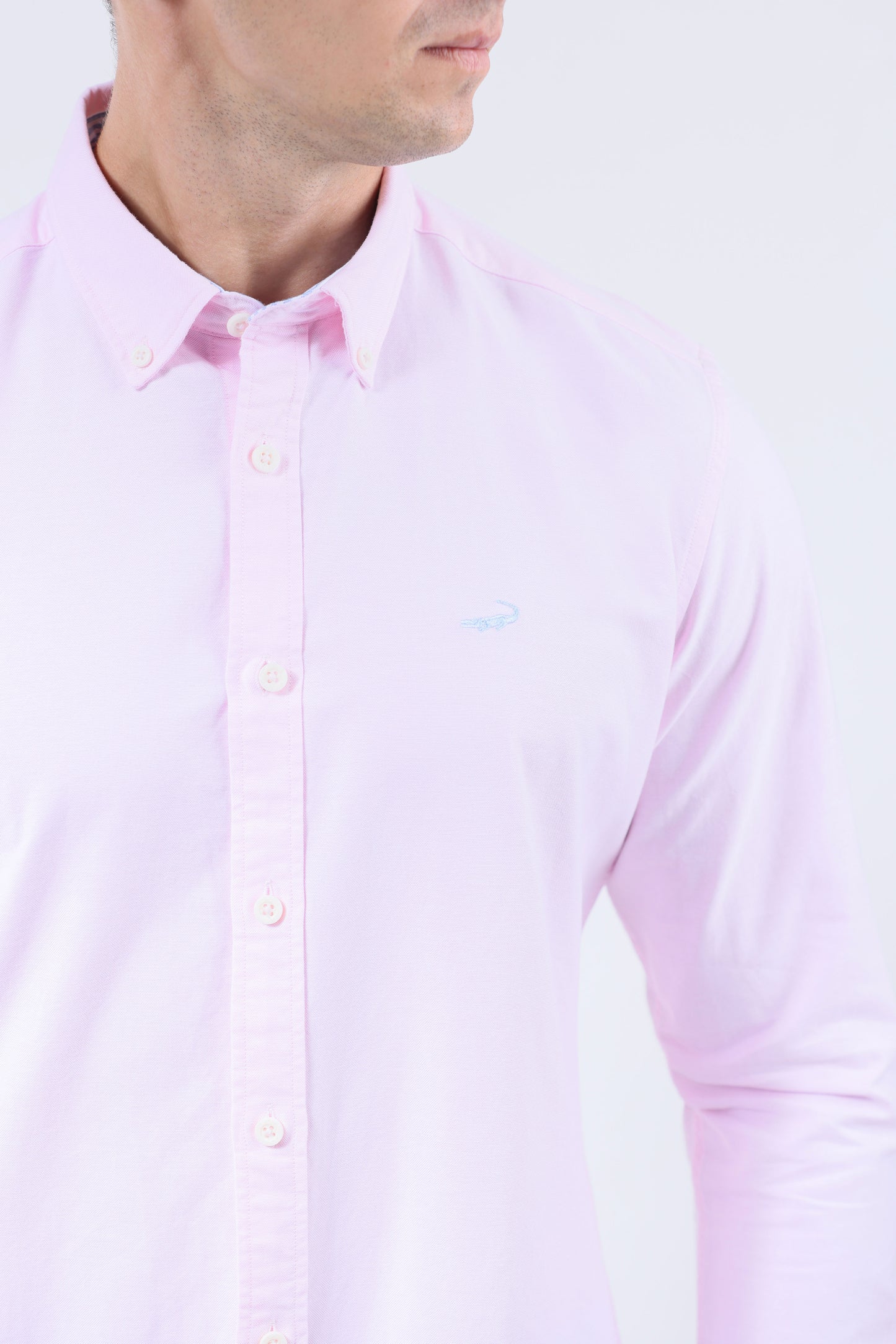 CROCODILE MEN SEMI CASUAL SLIM FIT FS SHIRT-PINK