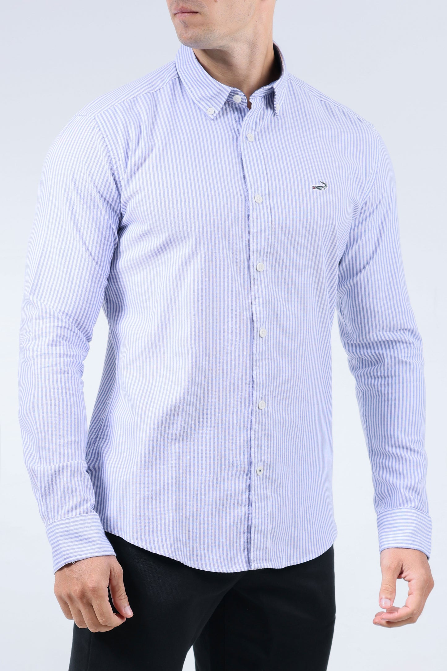 CROCODILE MEN SEMI CASUAL SLIM FIT SHIRT-POWDER