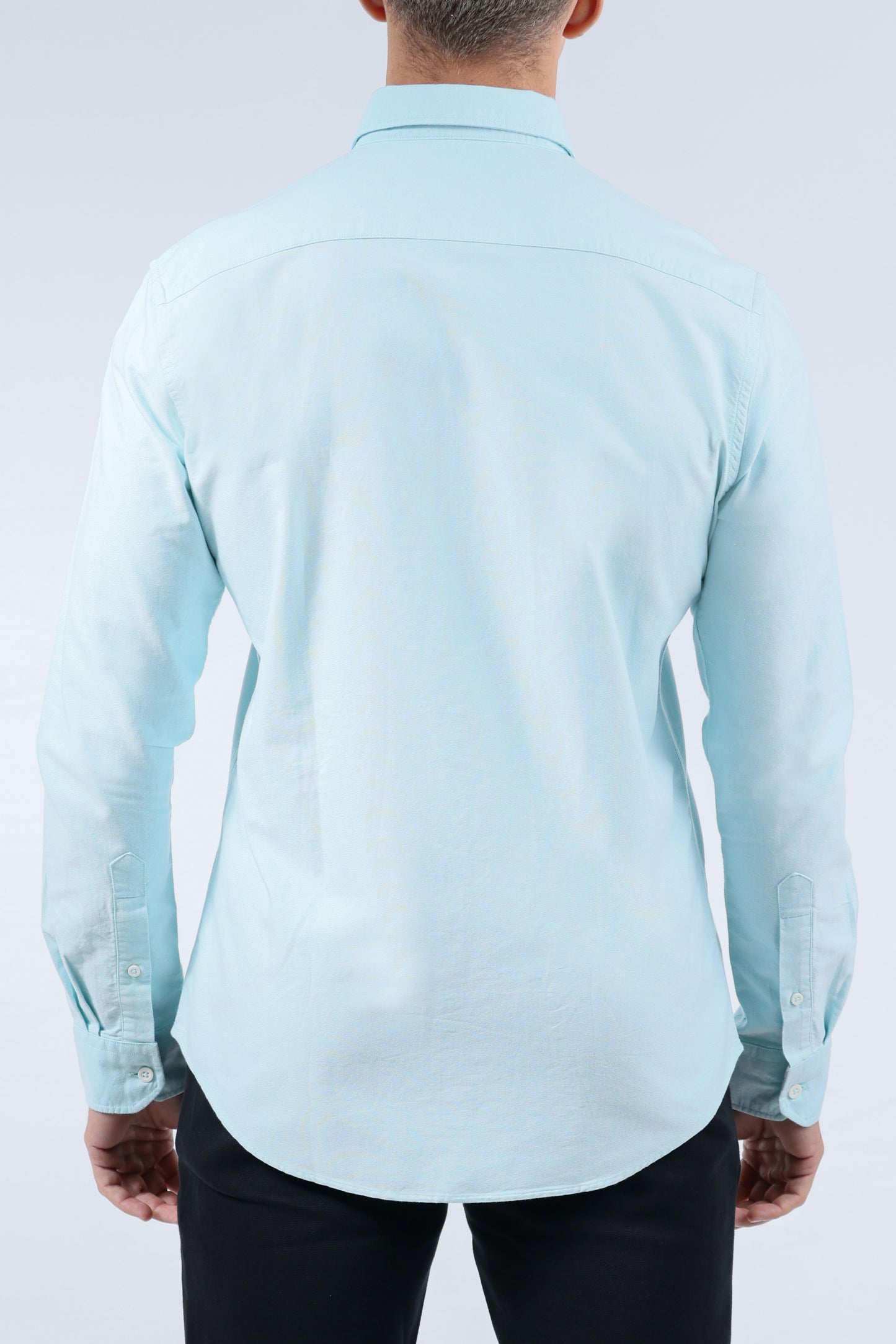 CROCODILE MEN SEMI CASUAL SLIM FIT FS SHIRT-AQUA GLASS