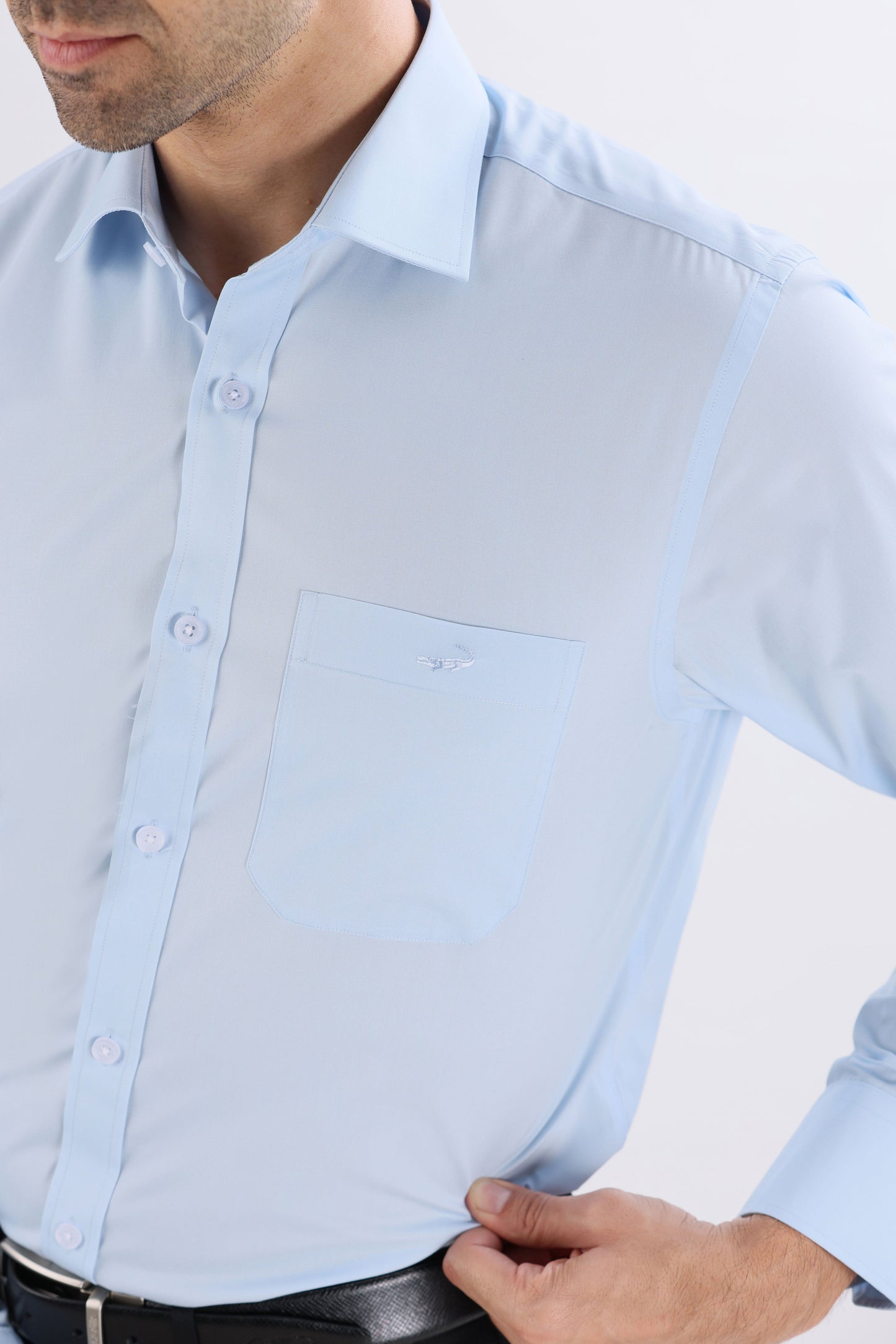 Crocodile Slim Fit Formal Fs Shirt Blue - Cashmere Blue
