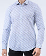 CROCODILE MEN SEMI CASUAL SLIM FIT FS SHIRT- BLUE FORGET ME NOT