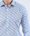 CROCODILE MEN SEMI CASUAL SLIM FIT FS SHIRT- BLUE FORGET ME NOT