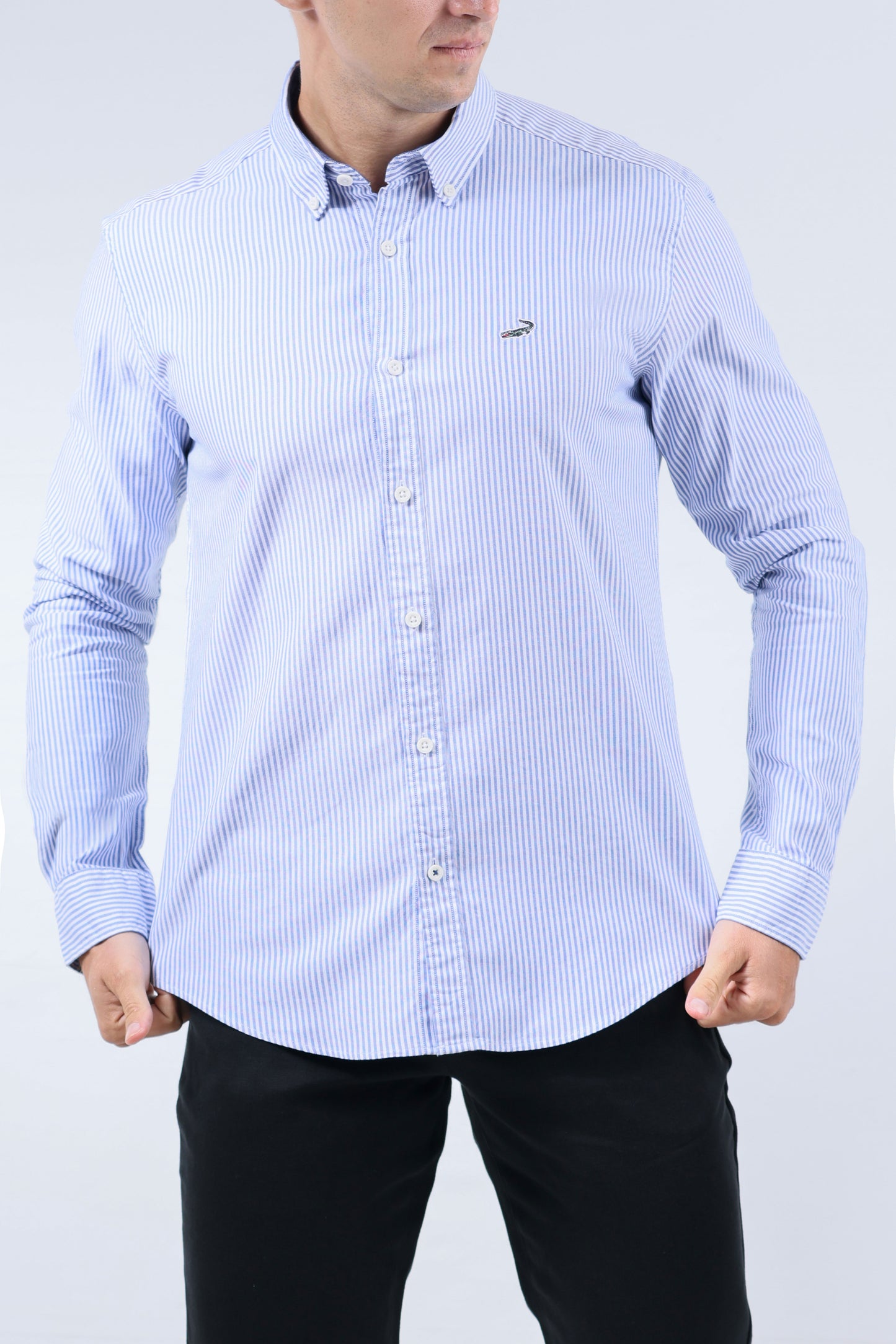 CROCODILE MEN SEMI CASUAL SLIM FIT SHIRT-TRUE NAVY