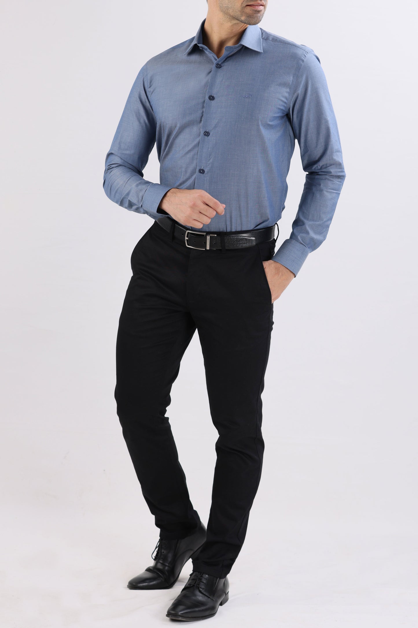 Crocodile Formal Seasonal Slim Fit Fs Shirt Blue - China Blue