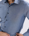 Crocodile Formal Seasonal Slim Fit Fs Shirt Blue - China Blue