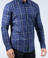 CROCODILE MEN SEMI CASUAL SLIM FIT FS SHIRT-NAVY