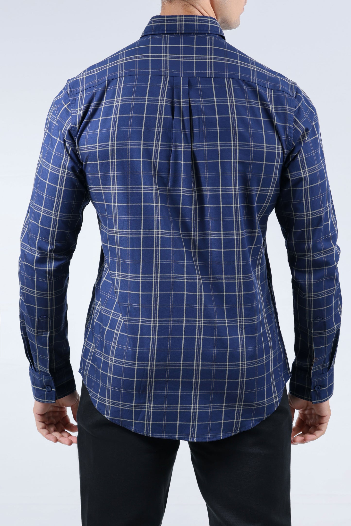 CROCODILE MEN SEMI CASUAL SLIM FIT FS SHIRT-NAVY